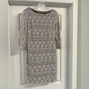 Elegant Lace Patterned Sheath Dress